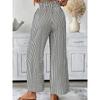 American Shiying Stripe Print High Waist Straight Pants Women 2025 Summer New Loose Lace-up Casual Pants Women