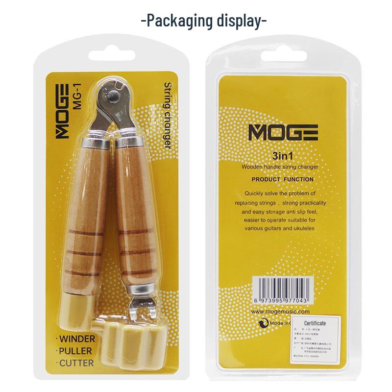 Guitar String Winder, Cutter & Peg Puller: 3-in-1 Acoustic String Tool
