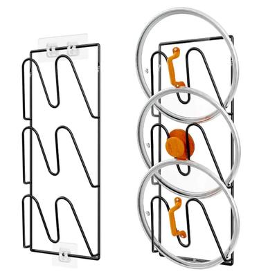 Topfdeckelhalter ohne Bohren Wandmontiertes Küchenregal Küchenaufbewahrung Eisen Abtropfgestell Organizer