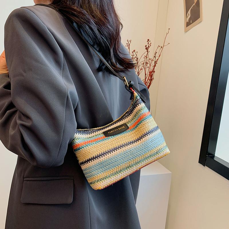 Casual Woven Tote Bag For Women With Tophandle And Polyester Lining For Daily Use