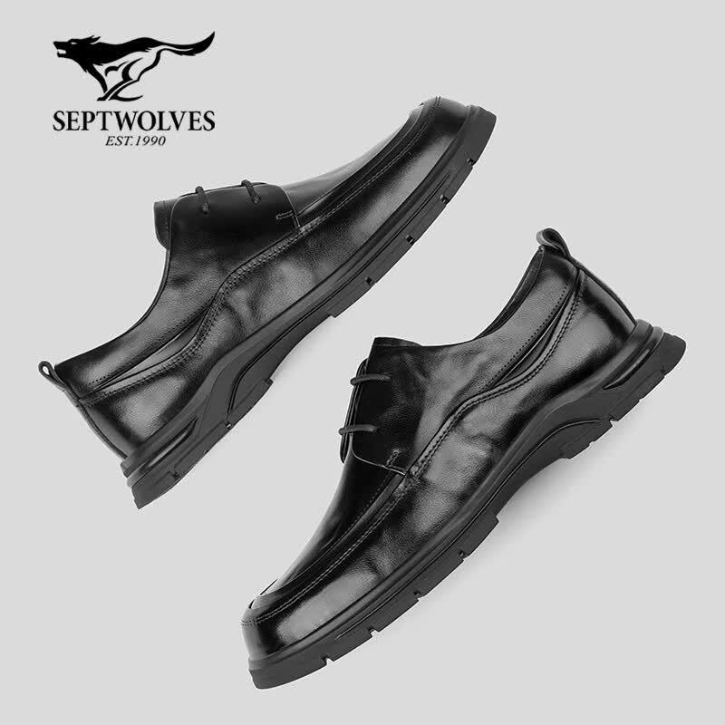 Qipilong Men's Genuine Leather Height-Increasing Casual Shoes
