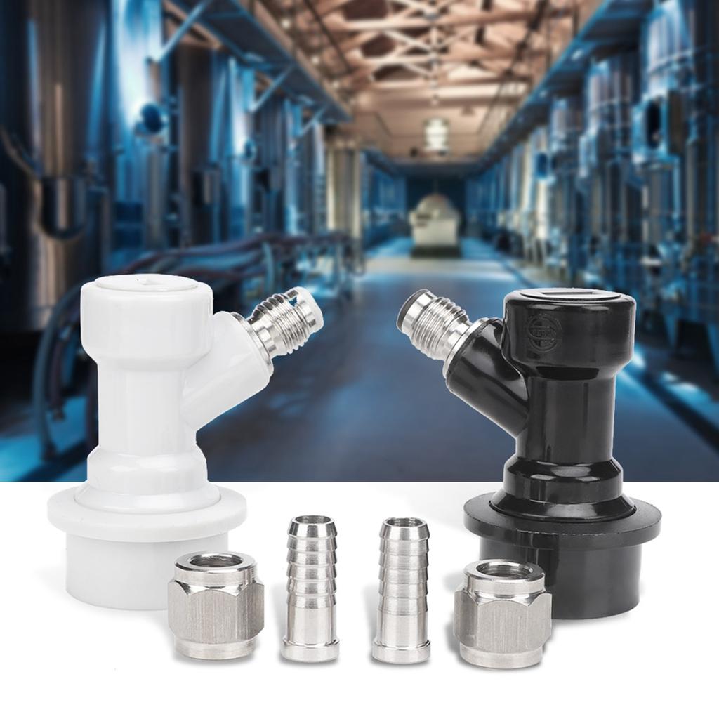 4PCS Threaded Ball Lock Keg Fittings Plastic Connector with Adapter Clamp