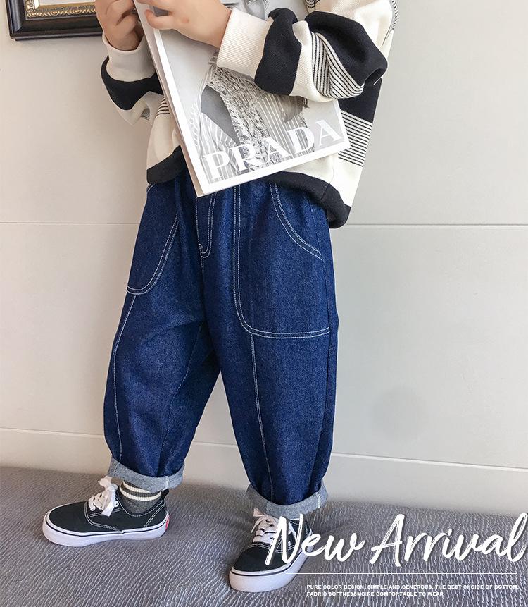 

Весенние гаремные джинсы для мальчиков 2024 - Длинные, свободные, больших размеров для детей - Идеально для весны и осени 100cm