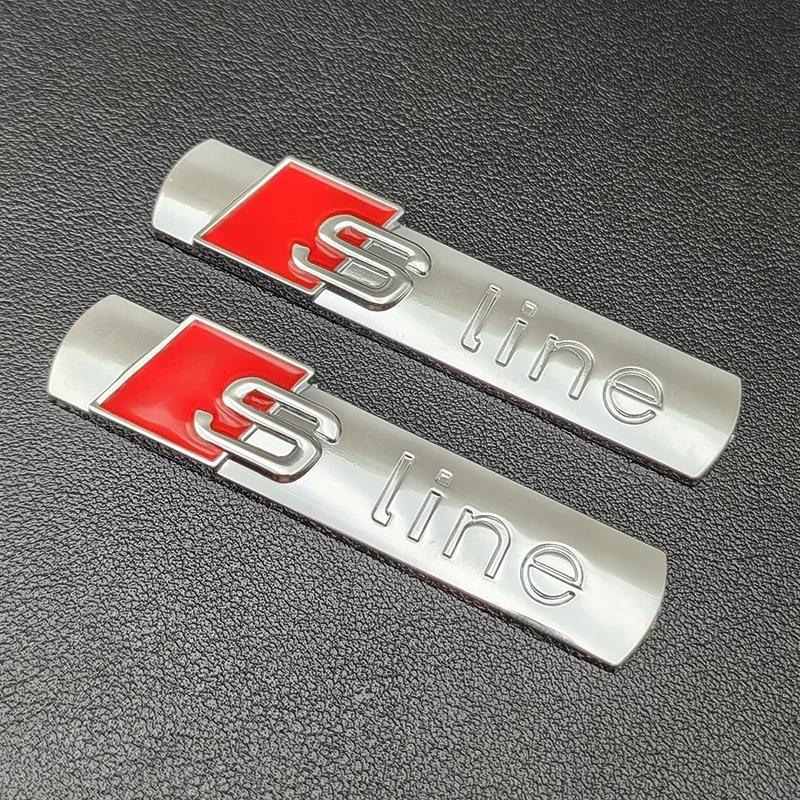 2ks 3D kovové logo Sline Znak S LINE Samolepka na blatník auta Pro Audi A1 A2 A3 A4 A5 A6 A7 Q2 Q3 Q5 Q7 SQ5 RS5 TT Příslušenství