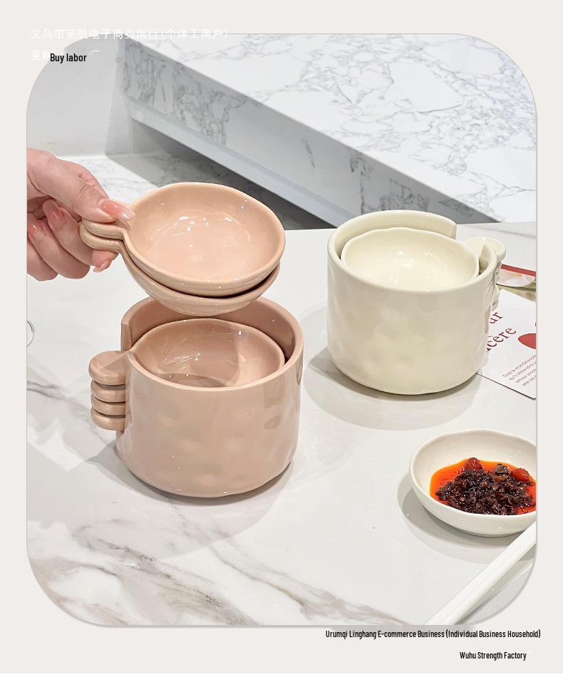 Ceramic Cream-Style Dipping Dish for Seasonings and Sauces