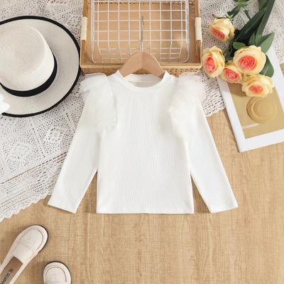 Girls' Long-Sleeve T-Shirt Spring/Fall Base Layer Girls' Mesh Top Base Layer High-Neck Long-Sleeve T-Shirt