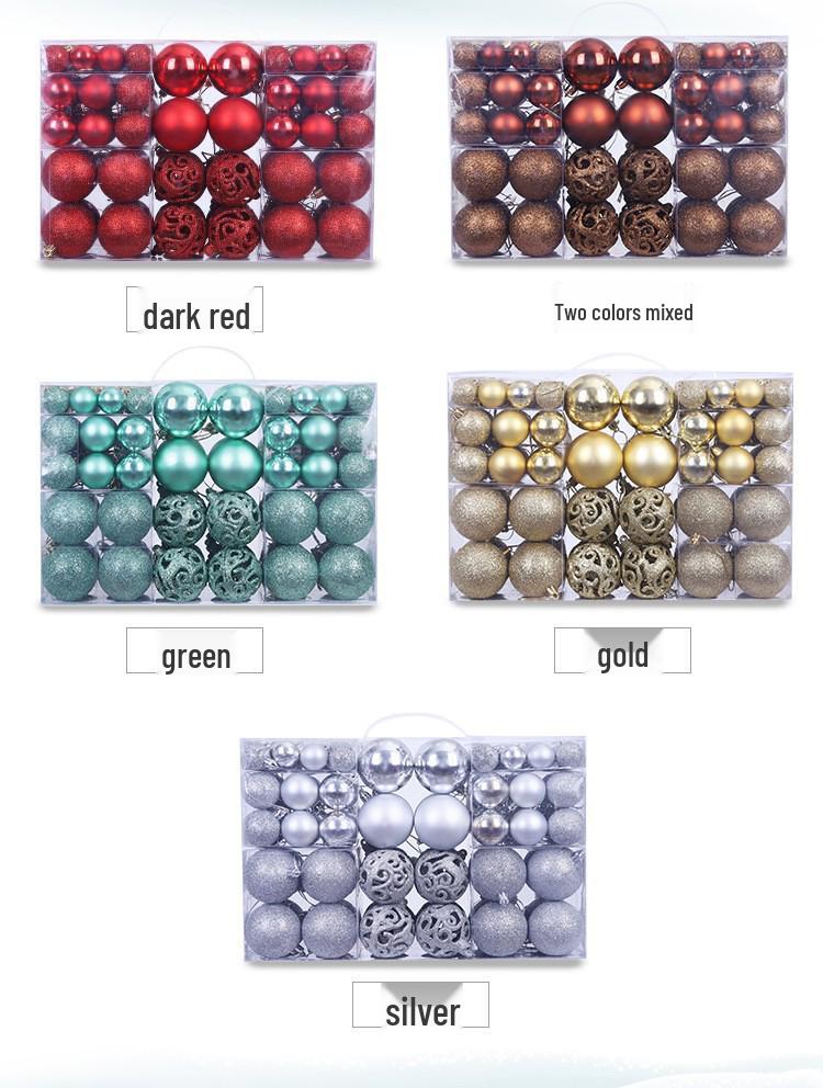 100-teilige farbige hohle Weihnachtsbaumkugeln (3-6 cm)