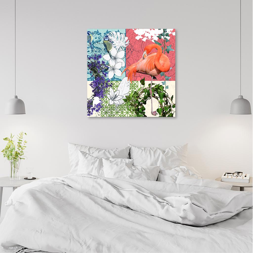 Canvas Print Flamingo and Birds Collage