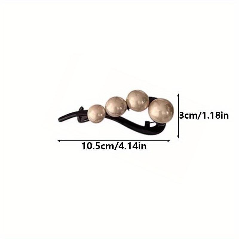 Ladies' Elegant Pearl Hair Clip with Black Ribbon Decoration, Fashionable Hair Accessory, Elegant Hair Clip