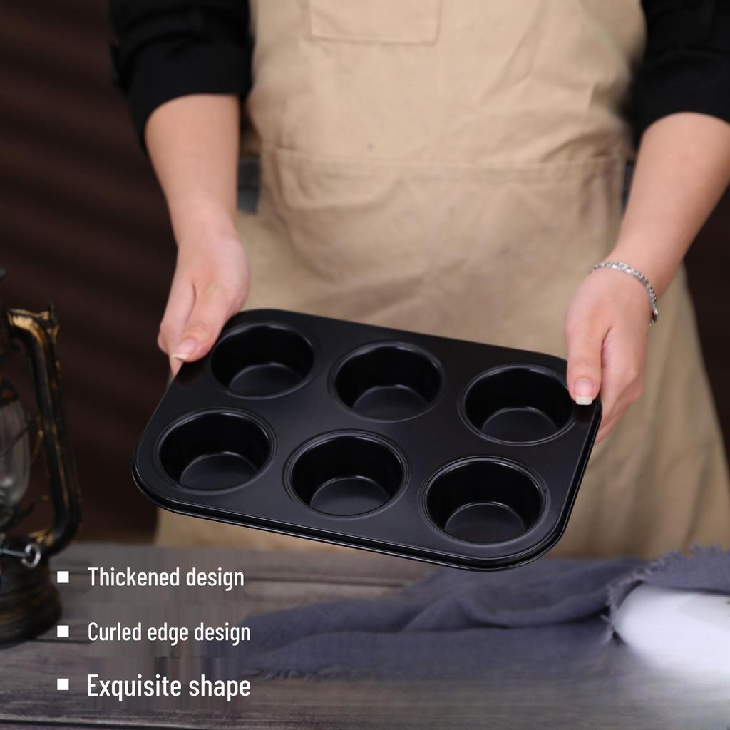 Non-stick Carbon Steel Muffin & Cake Mold (4/6/9/12 Cups)