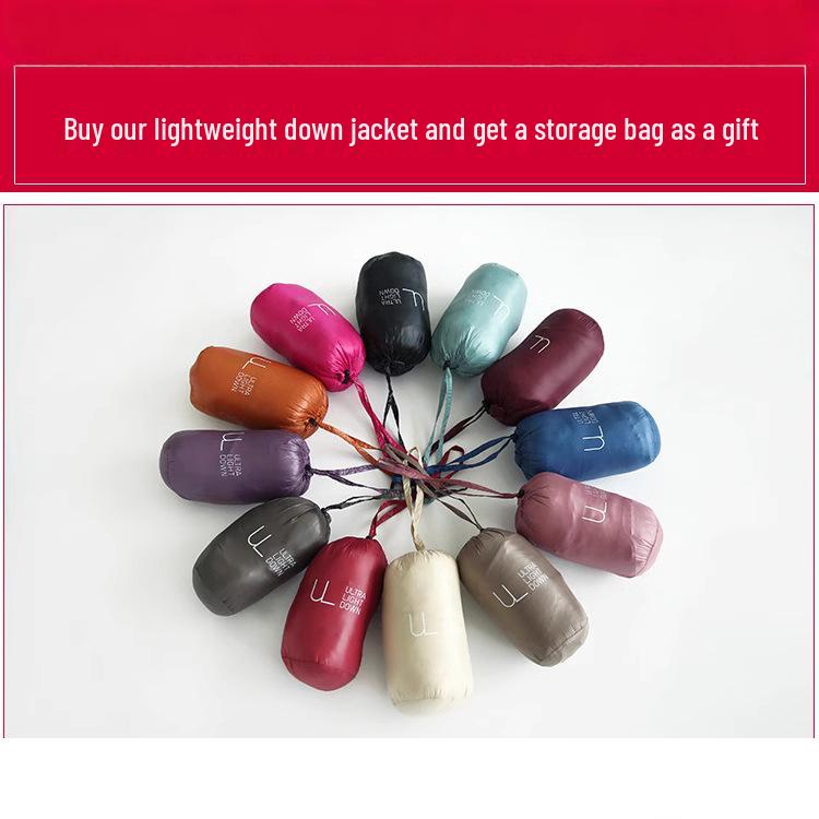 Men's Lightweight Down Jacket, Stand Collar, Slim Fit, Plus Size, Autumn/Winter Collection, Casual Short Coat