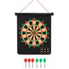 Jeu de fléchettes magnétique avec 12 fléchettes magnétiques Jeux de fléchettes sûrs pour l'intérieur et l'extérieur Design enroulable double face Parfait pour un cadeau de Noël