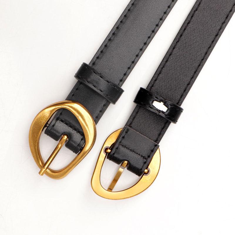 New Belt for Women's Pin Buckle Decoration Niche Korean Style Fashionable Slim Fitted with Jeans for Women's Trousers Belt