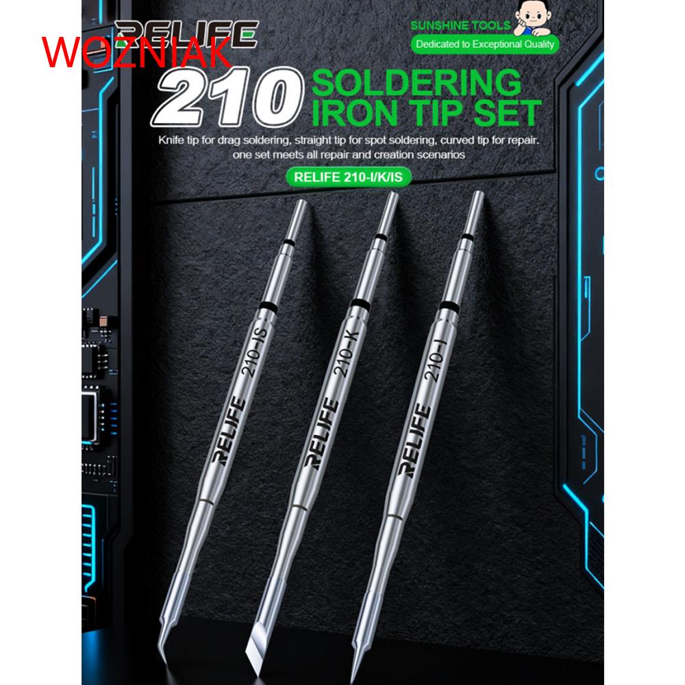 RELIFE 210 Soldering Iron Tip Set I/S/K Soldering Tip and Core Fast Heat Transfer and Rapid Heating for 210 Handles Tools
