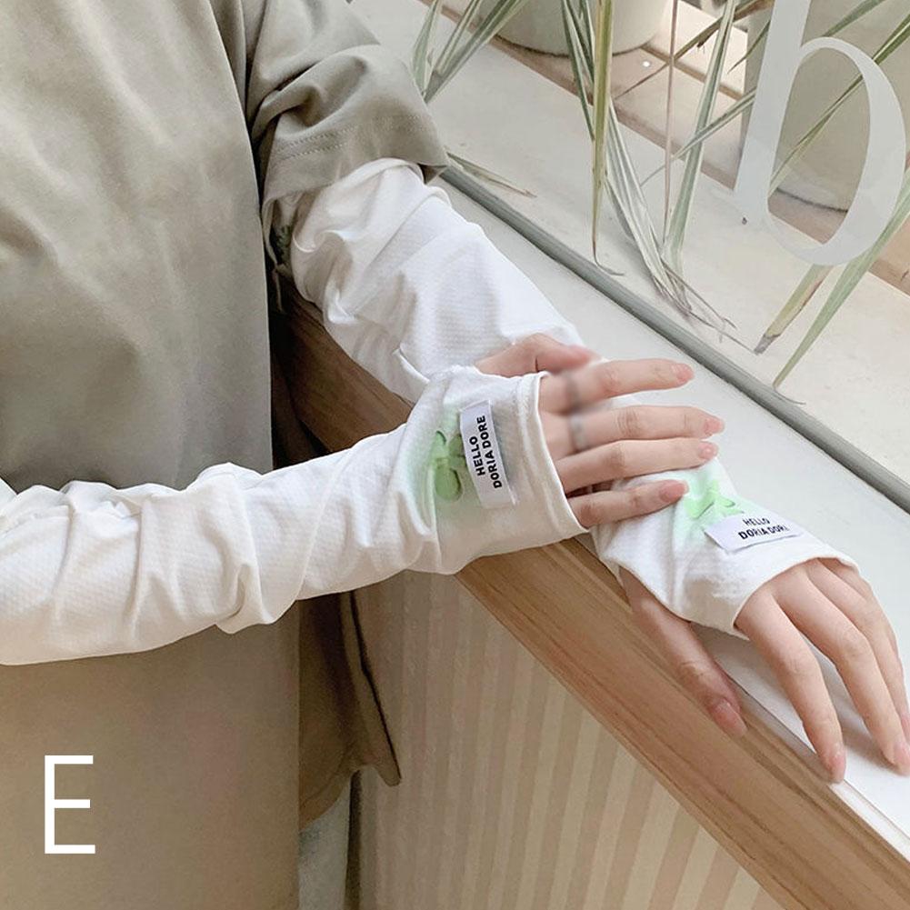 Flower Star Print Summer Sunscreen Sleeves Ice Silk Arm Protection UV Protection Gloves Women's Summer Driving Arm Sleeves