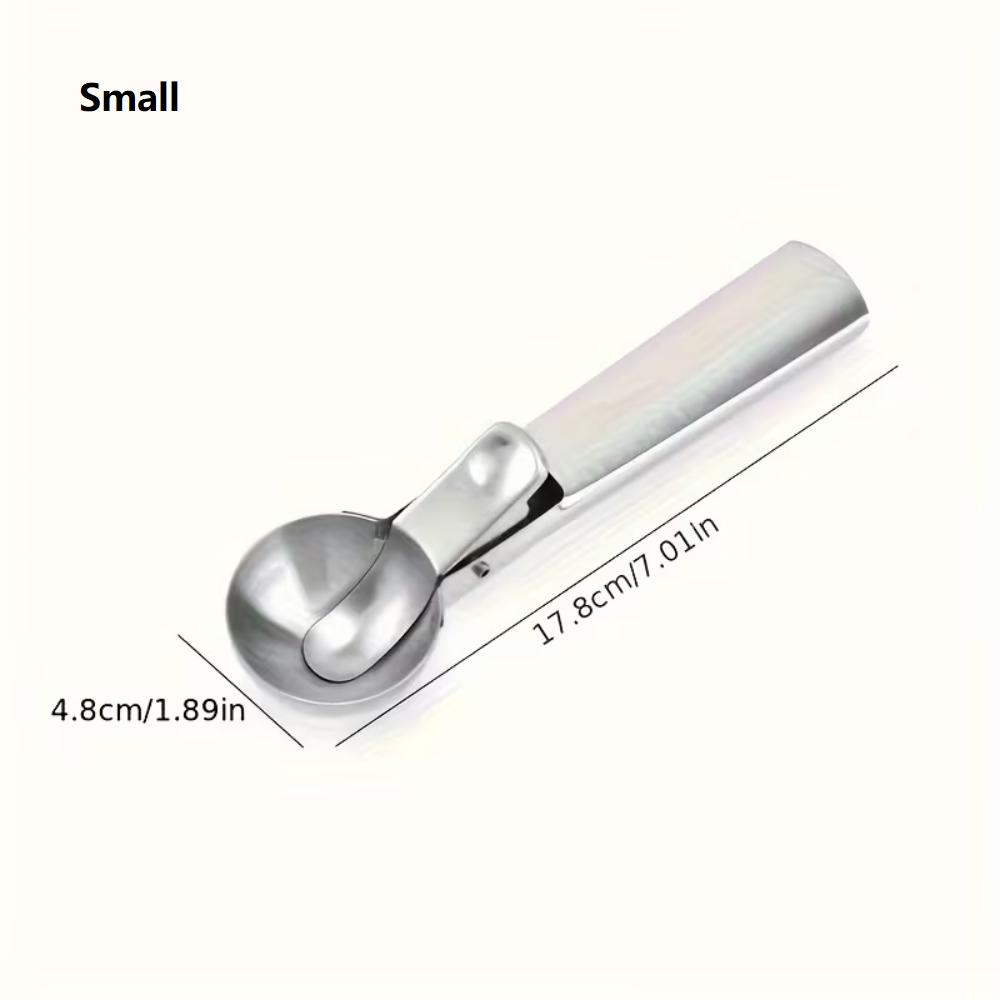 Stainless Steel Dual-purpose Ice Cream Scoop, Ice Cream Spoon, Multi-functional Ball Digger, Ice Cream and Fruit Spoon