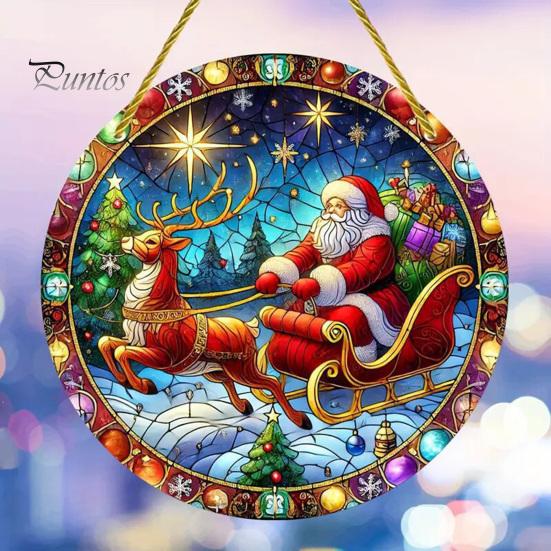 Christmas Party Hanging Supplies Tree Ornaments, Acrylic Festive Pendants with Lanyard for Seasonal Home Ornaments Holiday Decoration, Indoor