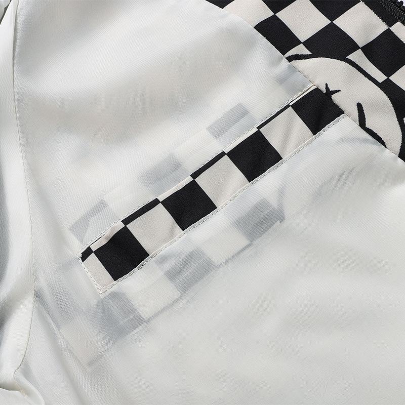 Spring Autumn Jacket Sports Stand Collar Jacket Teen Printed Plaid Jacket