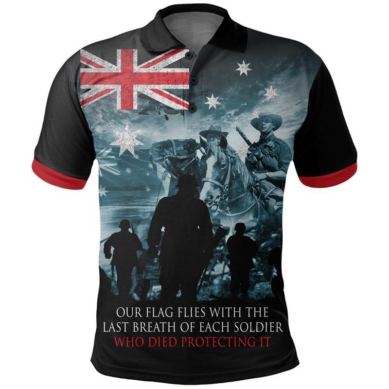 Short-sleeved men's POLO shirt with printed pattern, sporty and casual short-sleeve