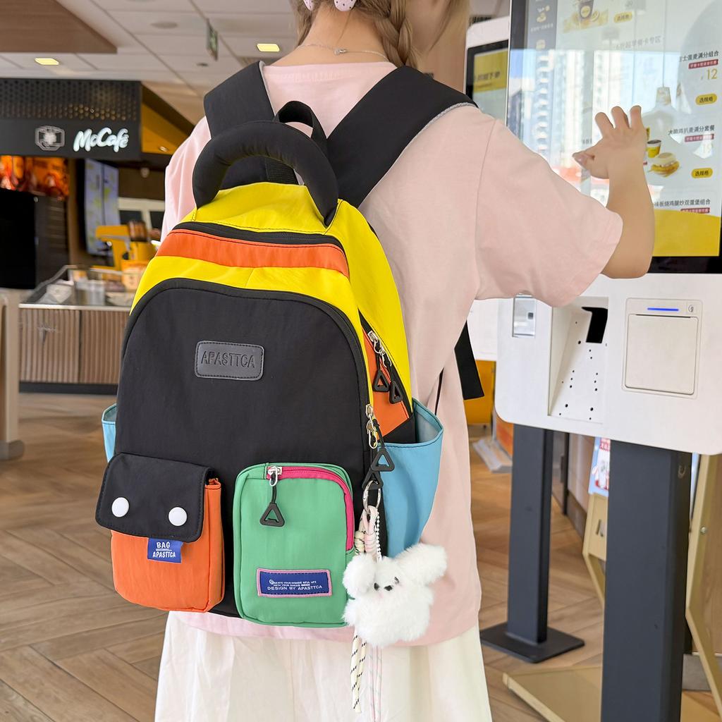 Schoolbag new multi-functional travel bag camping mountain handbag multi-pocket large-capacity contrasting color must-have new model for Chinese New