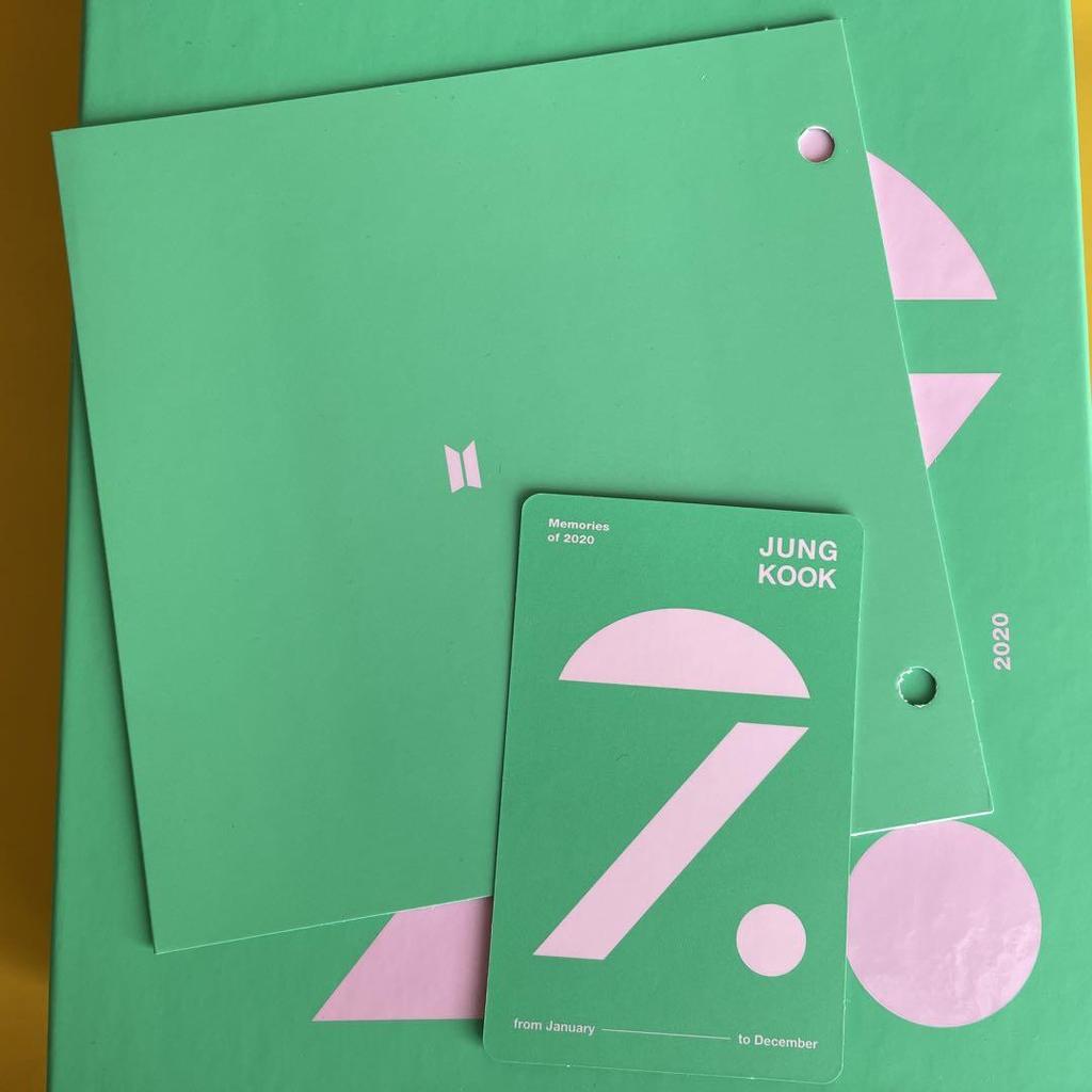 [USED] Official BTS MEMORIES 2020 Trading Cards with 2 Jungkook Cards