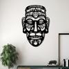 Tribal Mask Metal Wall Art Sculpture Mural Rust Resistant for Outdoor Garden Fence Indoor Living Room Halloween Day of Dead Gift