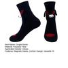 1 Pair Christmas Couple Socks Magnetic Hands Cartoon Deer Snowman Design Long Socks Soft Breathable Xmas Socks