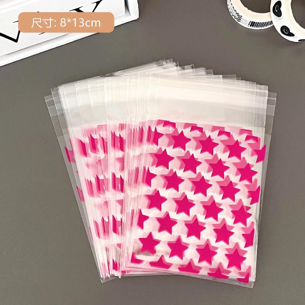 50-200 Pezzi Sacchetto Trasparente in PE a Forma di Stella per Gioielli Autoadesivo Porta Biglietti Caramelle Porta Foto Animazione Contenitore Periferico Sacchetto Regalo Vendita all'Ingrosso