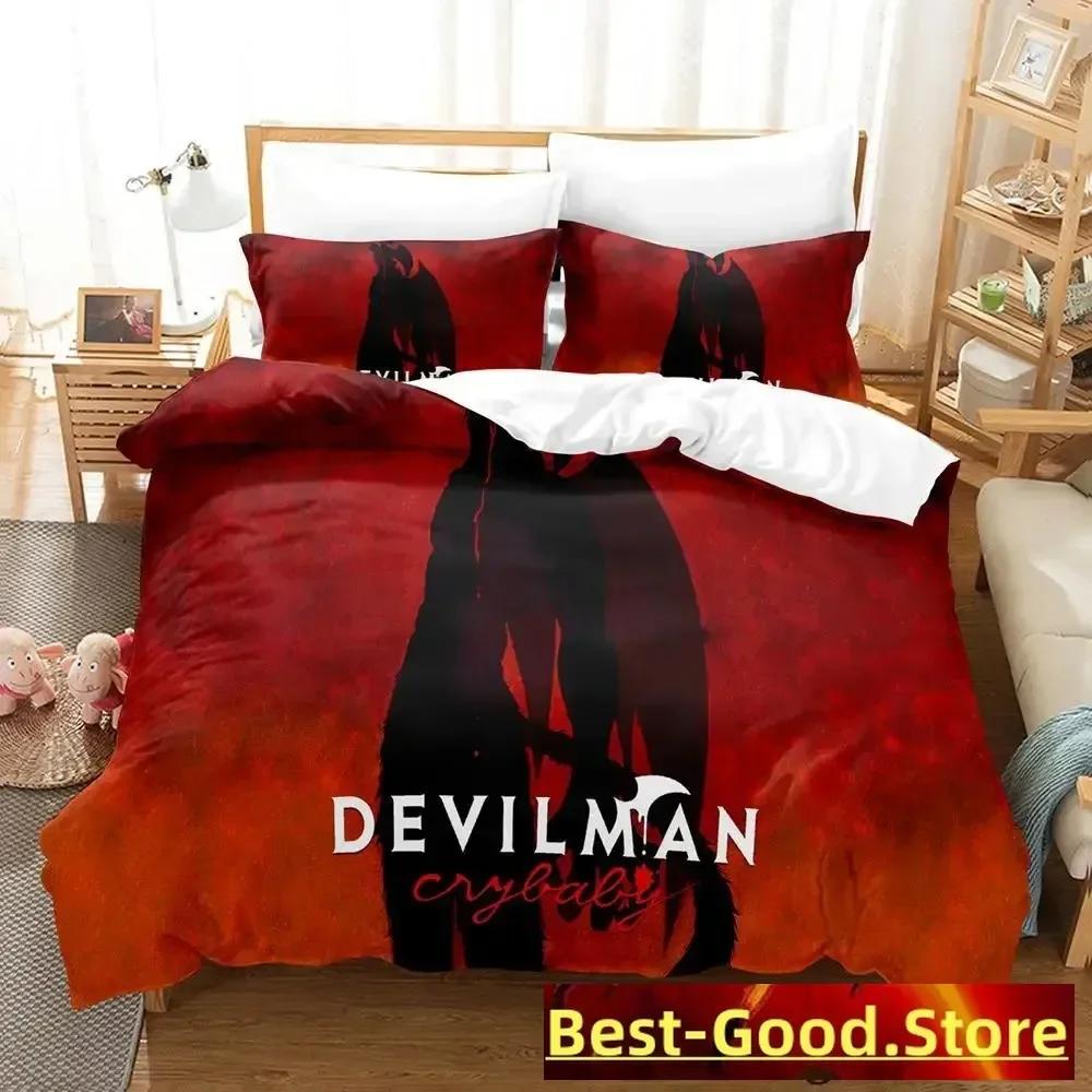 Devilman Anime Parure De Lit Bed Printed Bed Set Duvet Cover Pillowcase Bedding Set Linen Sheet Quilt Cover Full Queen King Size