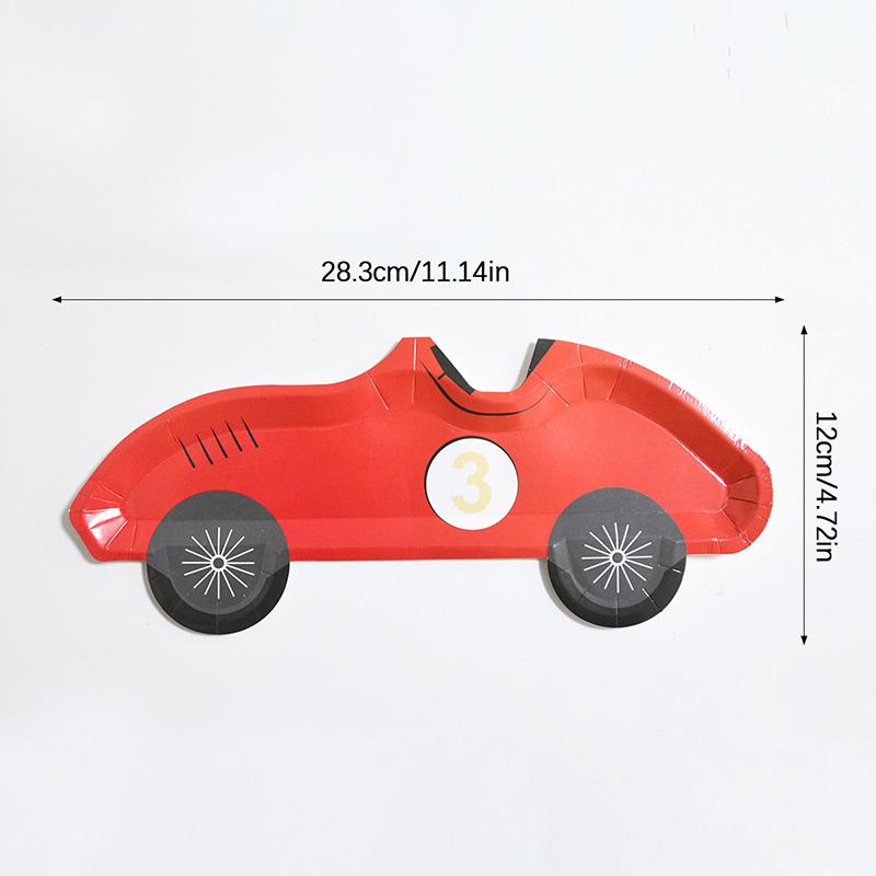 10 ks Závodní auto Jednorázové nádobí Potřeby pro chlapeckou narozeninovou oslavu Kreslené talíře z papíru ve tvaru auta Dekorace na oslavu Happy Birthday