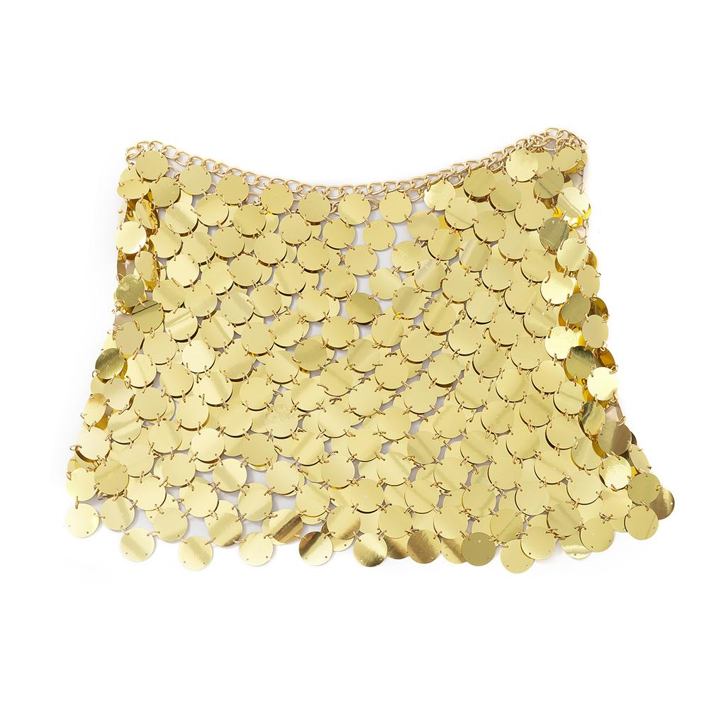 Sexy Acrylic Plastic Sequin Chest Bra Chain Dress Nightclub Party Show Festival Outfit Dance Costume Stage Wear Body Jewelry New