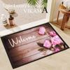 Wood Grain Flowers Crystal Velvet Floor Mat Entry Door Mat Foot Mat Valentine's Day Flower Home Decoration Small Carpet
