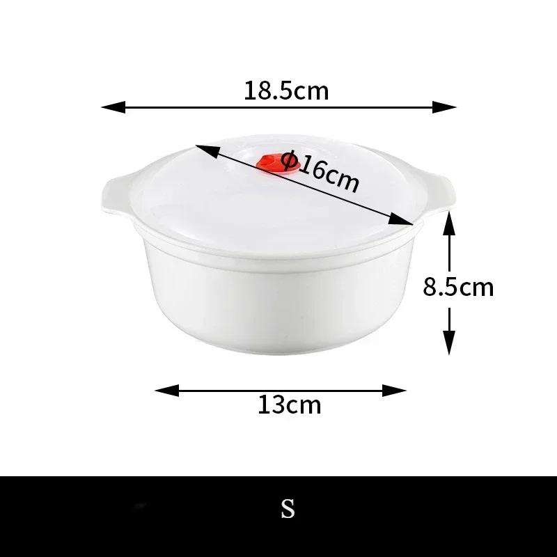 S/M/L Microwave Oven Special Box Heated Soup Pot Dumpling Rice Hot Ranmen Bowl Household Noodles Bowls Containers Kitchen Gadget