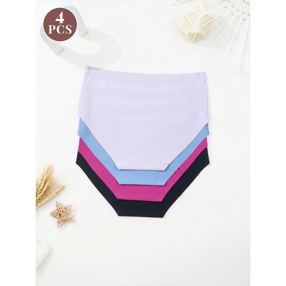 4 Pack Breathable Bikini Briefs Set, Comfortable Panties Daily Wear, Women's Underwear & Lingerie