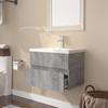 VidaXL Vanity Unit with Integrated Basin Under-Sink Cabinet Bathroom Storage Unit Home Sonoma Grey Wood 3152868