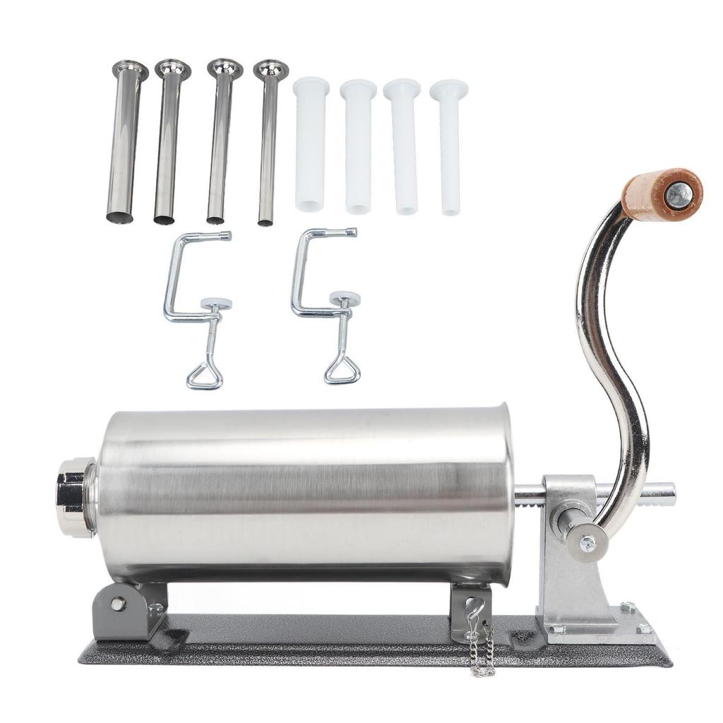 Desktop Hand-Crank Sausage Stuffer: Stainless Steel Homemade Meat Grinder for Home Use