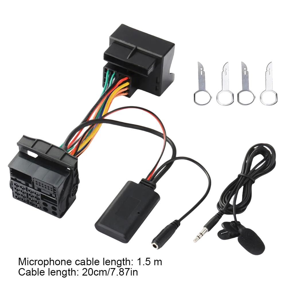 Aux-In Audio Cable Harness Adapter with Mic BT Audio AUX-IN Cable Bluetooth-Compatible Music Adapter for Ford Fusion 2005-2012
