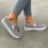 New fashion single shoes women's platform metal sequins large size casual women's single shoes