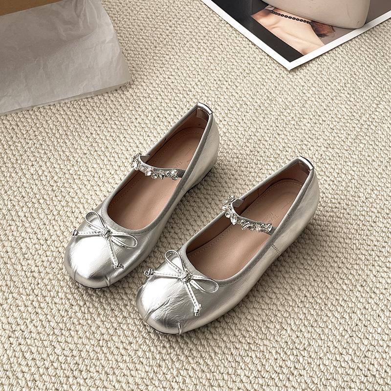 

Маленькая внутренняя высота подъема толстый каблук Мэри Джейн одинарные туфли весна и лето новые женские модные туфли-балетки из атласа с цепочкой из стразов 39 серебряный
