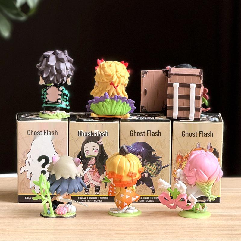 Demon Slayer Birth Flower Series: Tanjiro, Nezuko & Zenitsu Figures - Collectible Ornament Gift