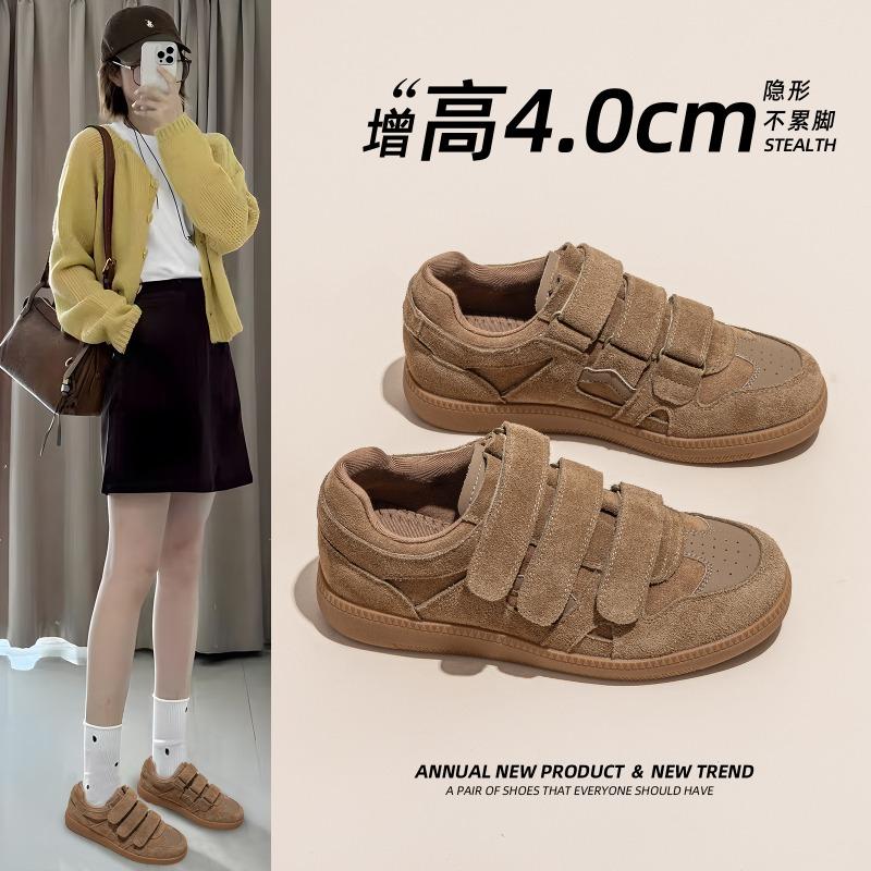 Dexun shoes women's spring new thick-soled heightening versatile breathable spring and autumn single shoes Internet celebrity casual sports shoes
