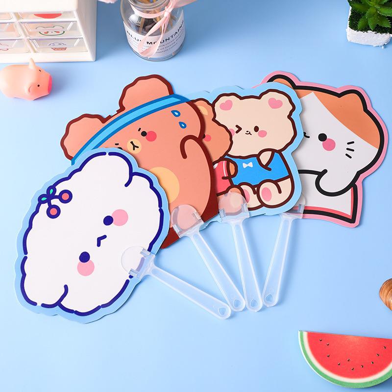 Creative Cartoon Animal Mini Folding Fan - Cute, Portable, Irregular Shape Fan for Kids and Students.