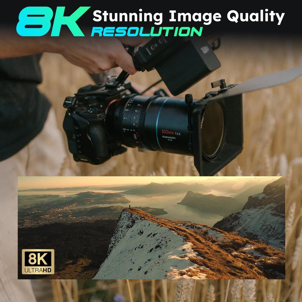 Sirui Obiektyw anamorficzny pełnoklatkowy 100 mm Obiektyw kinowy T2.9 1.6X (Mocowanie L)