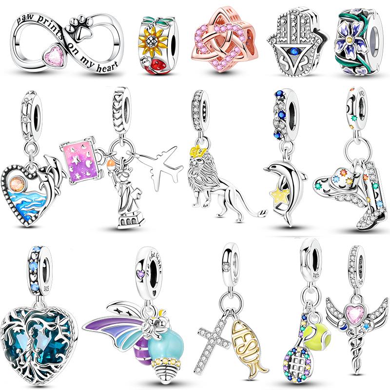 New Copper Charms Beads Trinket Butterflies Hat Pendants Fit Original Bracelet Necklace For Women Diy Jewelry Gift