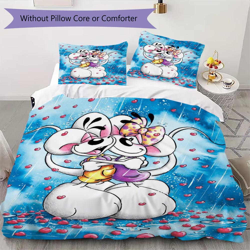 

diddl cute Pattern Bedding uilt Set uilt Cover Pillowcase Home Decoration Birthday Gift (1 * duvet cover + 2 * pillowcase without core)24 135x200cm