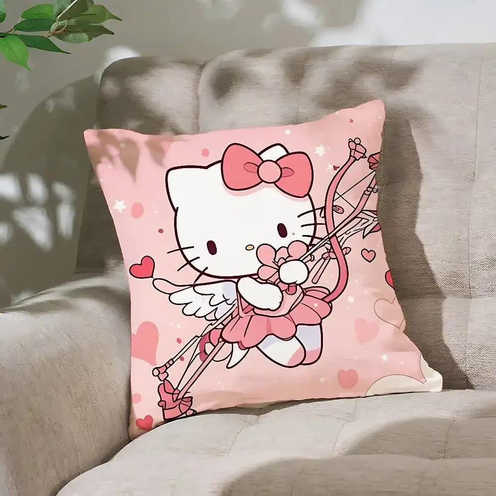 H-Hello K-Kitty Pillow Case Cushion Cover Soft Cute Throw Pillow Case For Car Sofa Pillowcase Polyester With Zipper