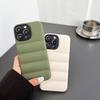 Solid Color Down Jacket iPhone Case: Anti-Fall for iPhone 11, 12, 13 Pro Max, 15