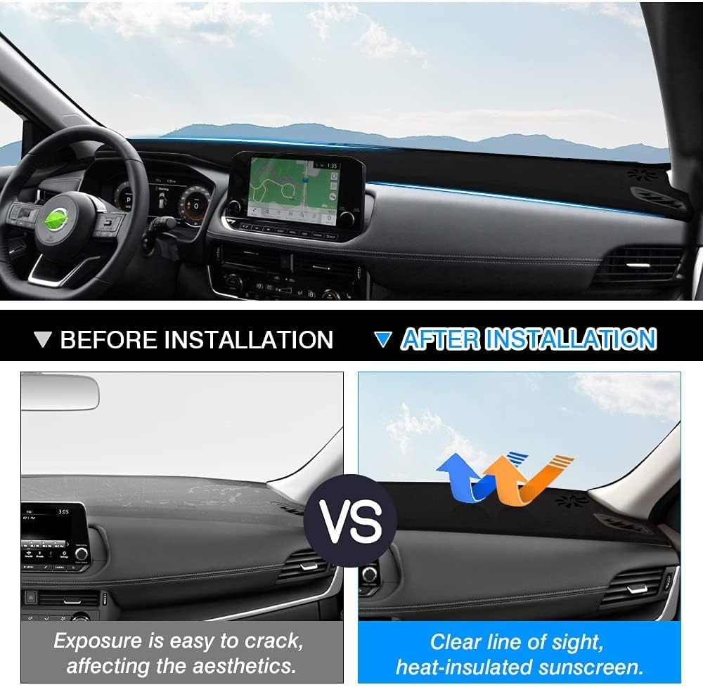 Dashboard Cover Mat for Nissan Rogue 2026-2026 2026 Accessories Dash Cover Flannel Dash Mat Sunshade Glare UV Rays Protector