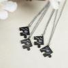 4pcs Stainless Steel Patchwork Sister Necklace Neck Chain Friends Forever Necklace  Birthday Gift