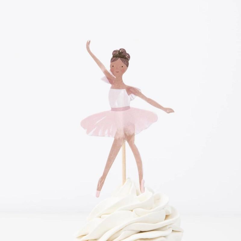 12PCS Ballet Dancer Cake Topper Girls Birthday Cake Decoration Ballet Theme Party Decoration Wedding Baby Shower Cake Decor